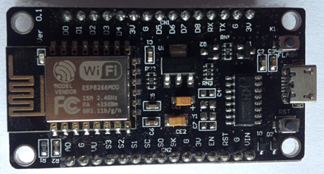 Close-up of a NodeMCU V3