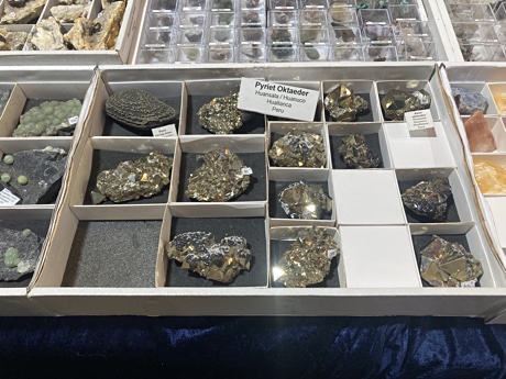 Pyrite from Huallanca, Peru on display